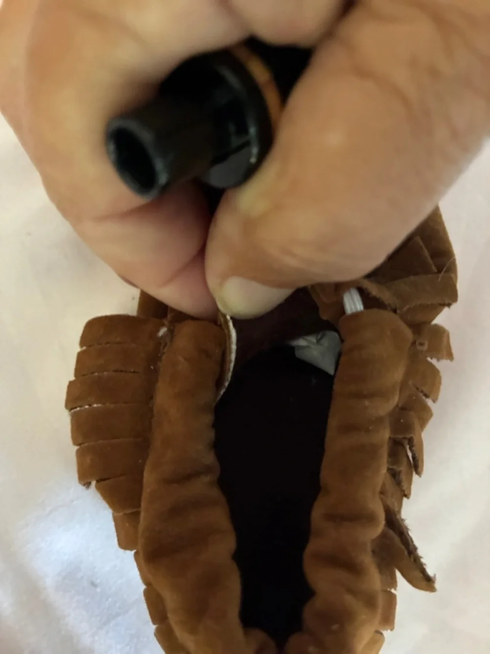 Kids Fringe Moccasin Slip-On Shoes - Brown